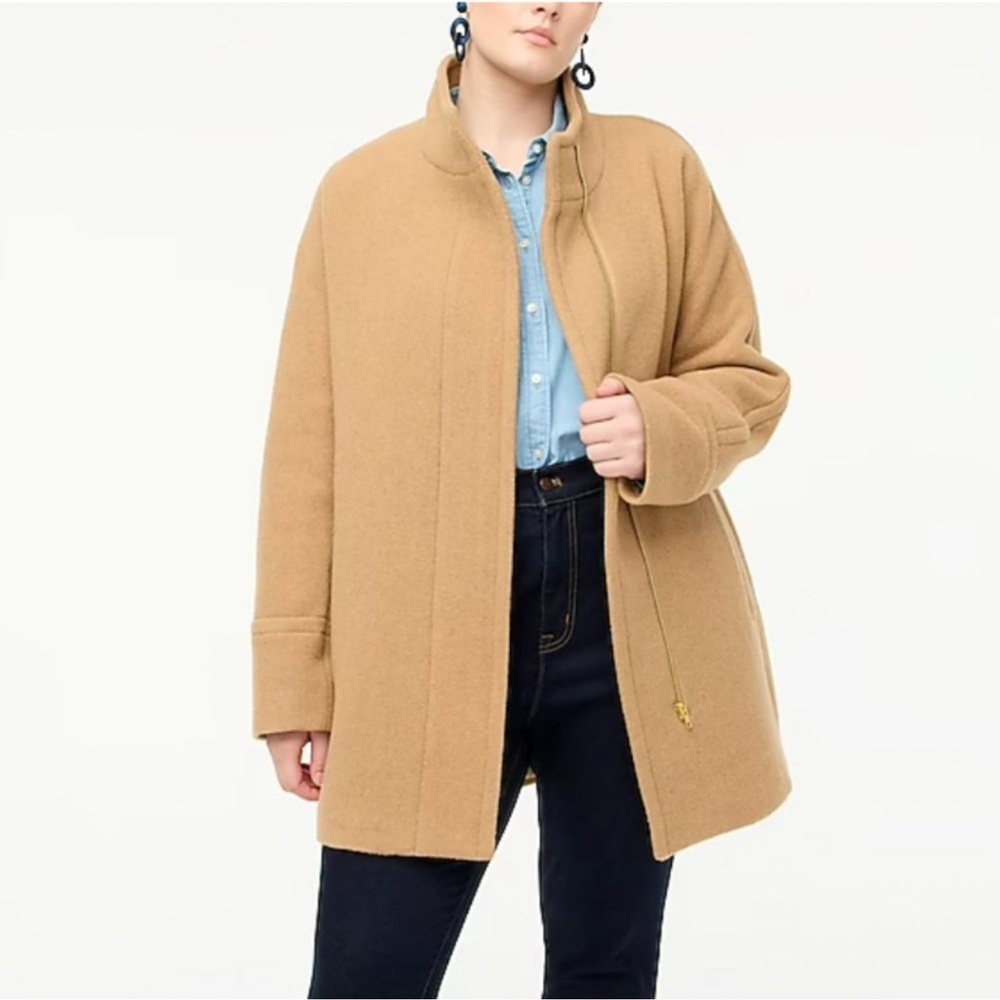 J.Crew City Coat Tan Camel Wool Blend Blogger Favorite